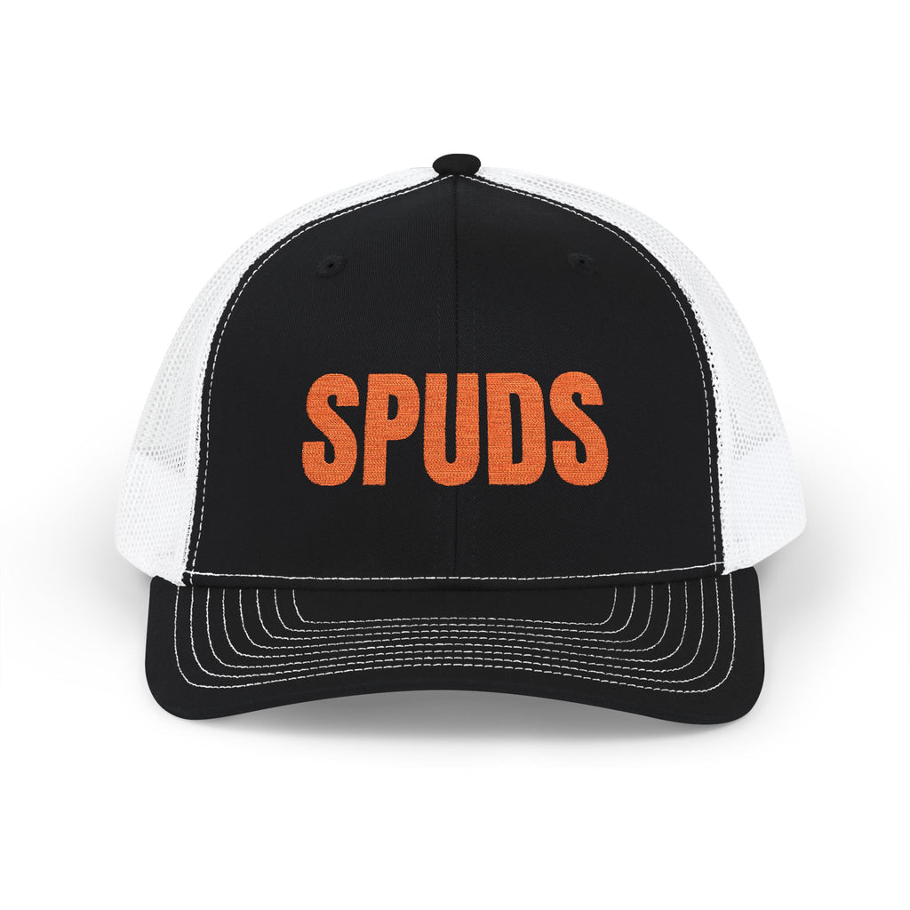 SPUDS Trucker Hat – Retro Orange Embroidered Snapback Cap